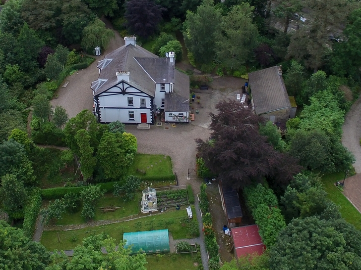 Aerial View of Property and Gardens